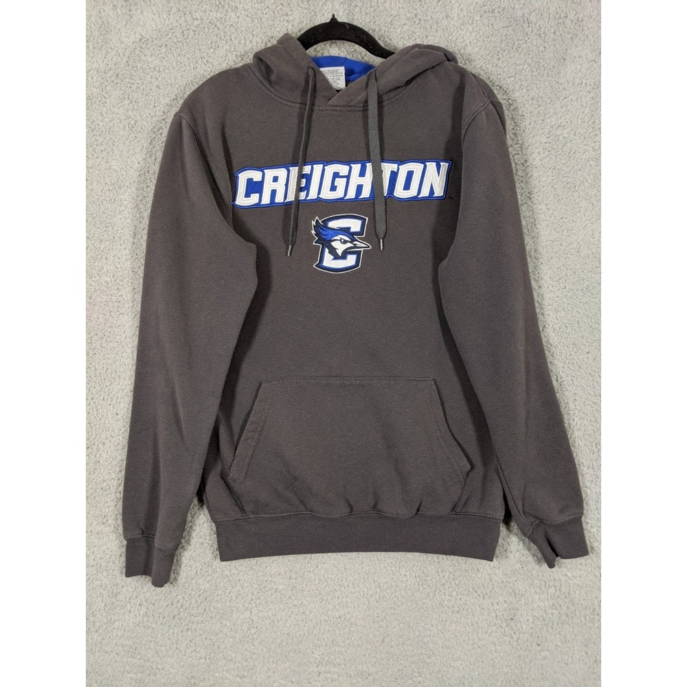 Stadium Athletics NCAA Creighton University Bluejays Hoodie Mens S Gray Cotton